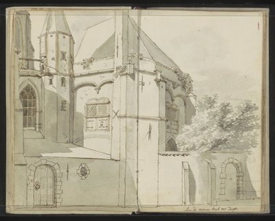 Vista lateral do Nieuwe Kerk em Delft de Johannes Huibert Prins