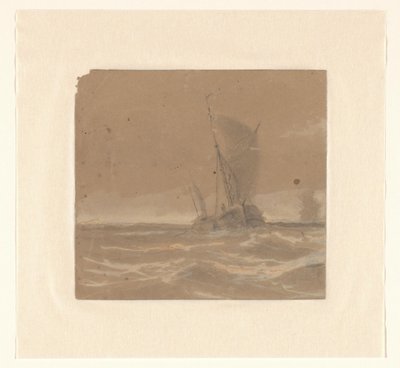 Navio de pesca à vela de Johannes Huygens (signed by artist)