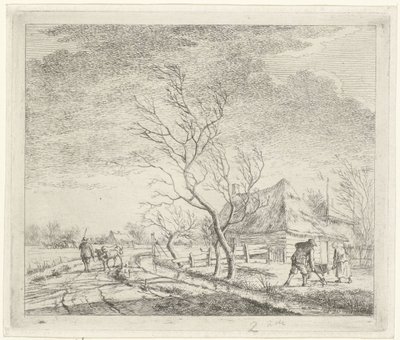 Paisagem com fazenda e campo Marchar Os Doze Meses (título da série) Os Desenhos coloridos dos 12 Meses (...) (título da série) de Johannes Janson