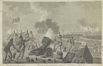Bombardeamento de Flushing pelos britânicos, 1809 de Johannes Jelgerhuis (possibly)