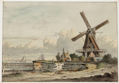 Bolwerk het Blauwhoofd com moinho De Bok de Johannes Jelgerhuis