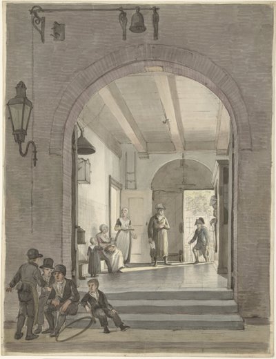 A entrada para a Casa da Diaconia e dos Membros do Conselho da Congregação Evangélica Luterana na Nieuwe Keizersgracht de Johannes Jelgerhuis