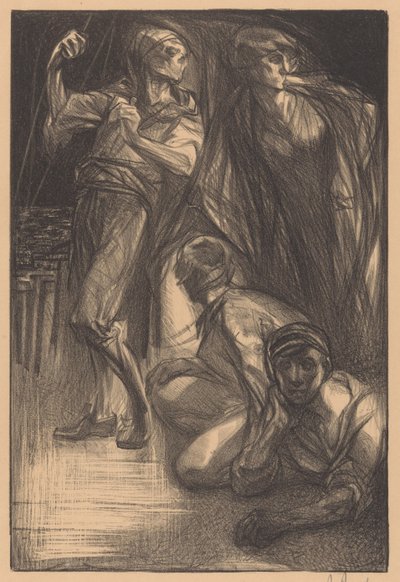Morte com dois homens e uma mulher de Johannes Josephus Aarts (signed by artist)