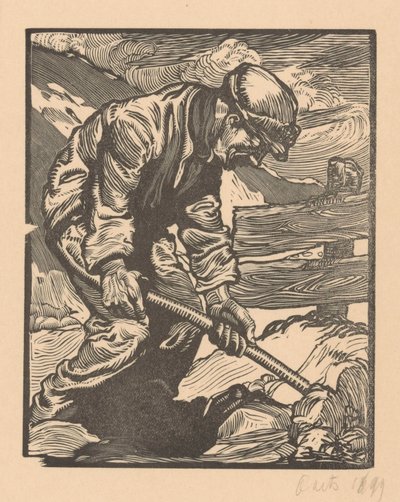 trabalhador de dique de Johannes Josephus Aarts (signed by artist)
