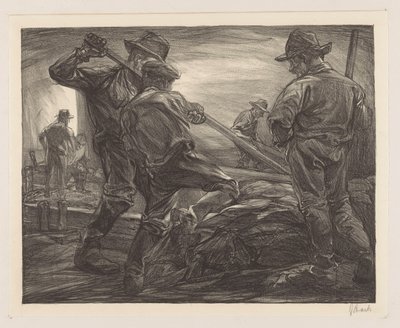 trabalhadores de diques de Johannes Josephus Aarts (signed by artist)