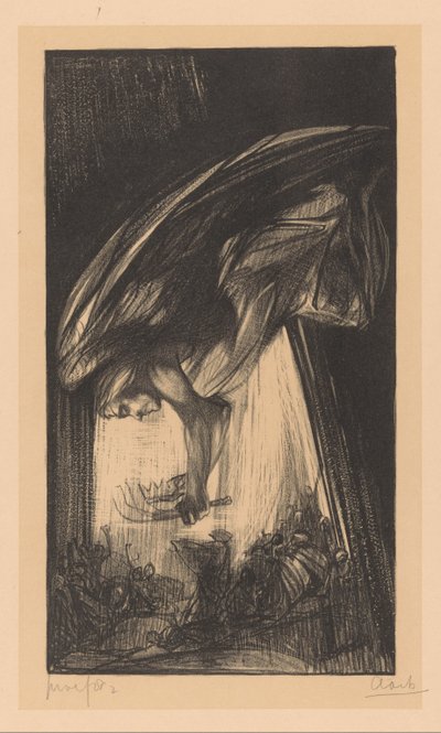 Anjo acima da multidão de pessoas de Johannes Josephus Aarts (signed by artist)