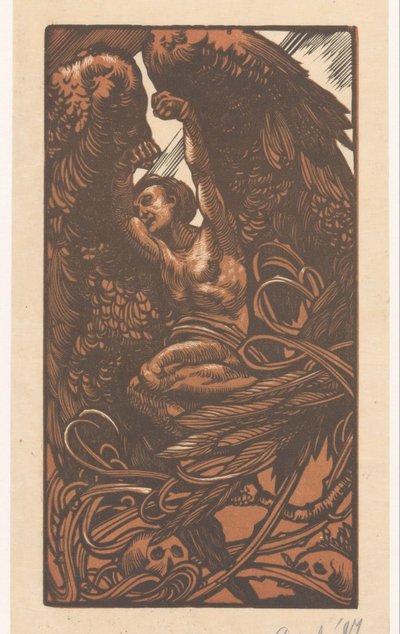 Mulher alada com caveiras de Johannes Josephus Aarts (signed by artist)