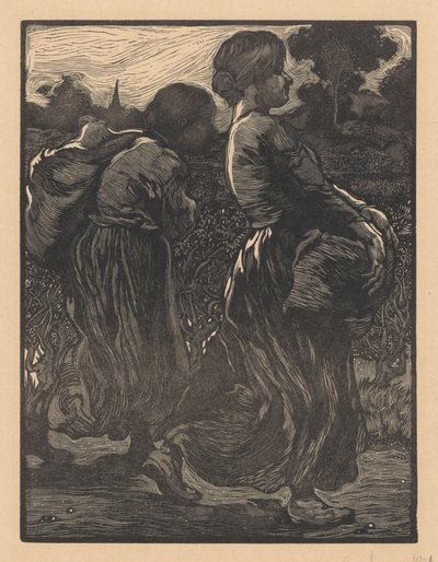 Dois trabalhadores agrícolas de Johannes Josephus Aarts (signed by artist)