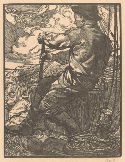 Trabalhador curioso de Johannes Josephus Aarts (signed by artist)