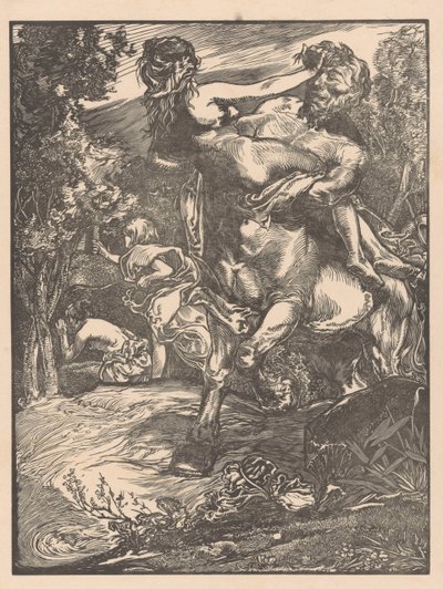 Centauro sequestrando uma mulher de Johannes Josephus Aarts
