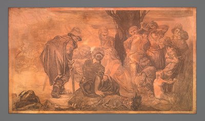 Grupo de homens e mulheres perto da árvore de Johannes Josephus Aarts