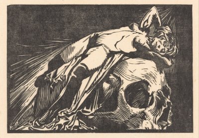 Reclinando a mulher no crânio de Johannes Josephus Aarts