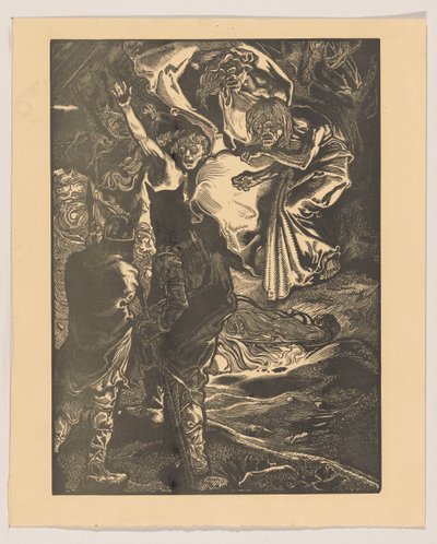 Macbeth e Banquo encontram-se com as três bruxas de Johannes Josephus Aarts