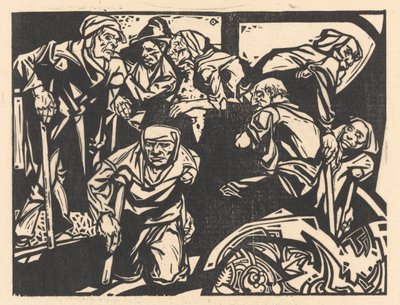 Homens com muletas de Johannes Josephus Aarts