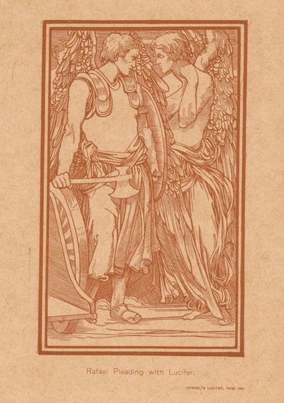 Raphael tenta trazer Lúcifer à razão
Raphael Pleading com Lúcifer (título sobre o objecto) de Johannes Josephus Aarts