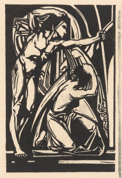 Homem de pé e mulher de joelhos de Johannes Josephus Aarts