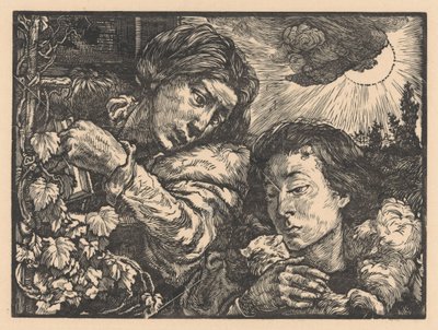 Duas mulheres em uma videira de Johannes Josephus Aarts