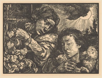 Duas mulheres em uma videira de Johannes Josephus Aarts