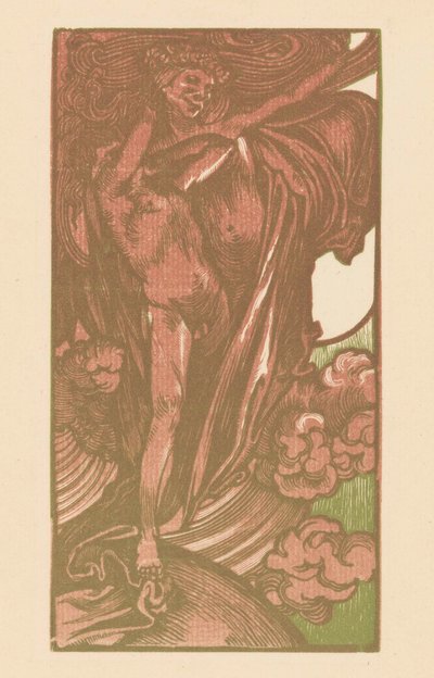 Mulher e rapaz nas nuvens de Johannes Josephus Aarts