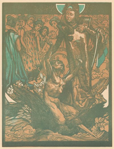 Figuras femininas com o homem no dorso das aves de Johannes Josephus Aarts
