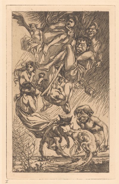 Pessoas flutuantes, criaturas de fantasia e gatos de Johannes Josephus Aarts