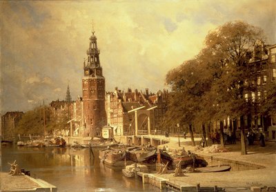 Vista do mercado de Kalk, Amsterdã de Johannes Karel Christian Klinkenberg
