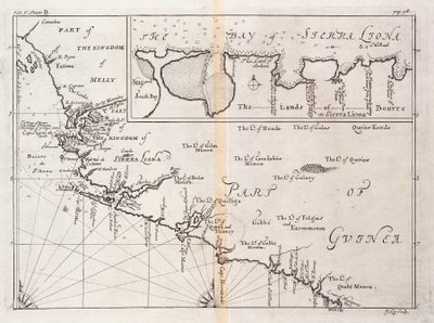 Mapa da Serra Leoa, África de Johannes Kip