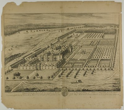 Knowle na Paróquia de Sevenoaks em Kent, placa 24 de Britannia Illustrata de Johannes Kip