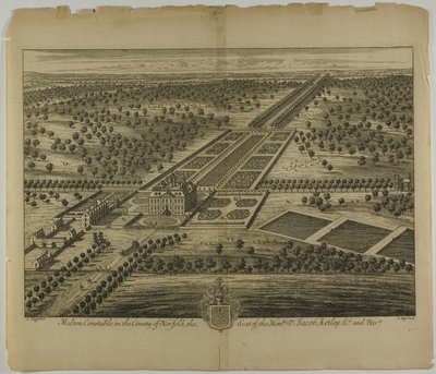 Melton Constable no Condado de Norfolk, placa 51 da Britannia Illustrata de Johannes Kip