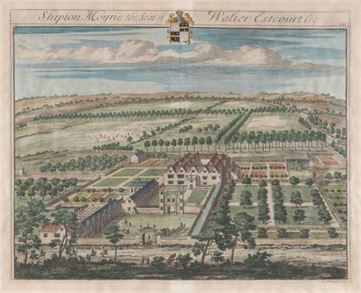 Shipton Moyne, The Seat of Walter Estcourt, Esq., [1712] reeditado em 1768. de Johannes Kip