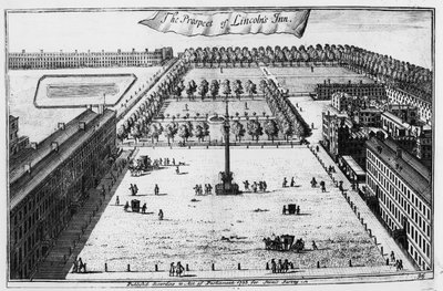 A perspectiva de Lincolns Inn, 1720 de Johannes Kip