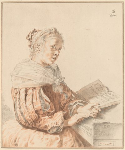 Moça no teclado, 1767. de Johannes Kornlein