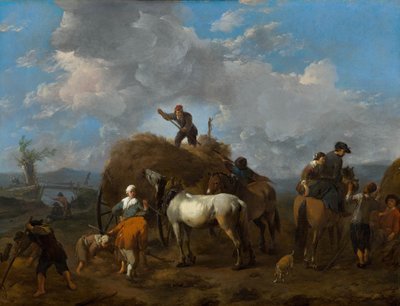 Holandês: Colheita do feno de Johannes Lingelbach