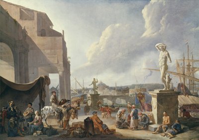 Porto italiano de Johannes Lingelbach