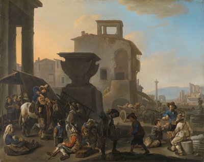 Mercado Italiano com um Dentista Quack
Mercado numa cidade italiana, com um puxador de dentes Itinerante de Johannes Lingelbach