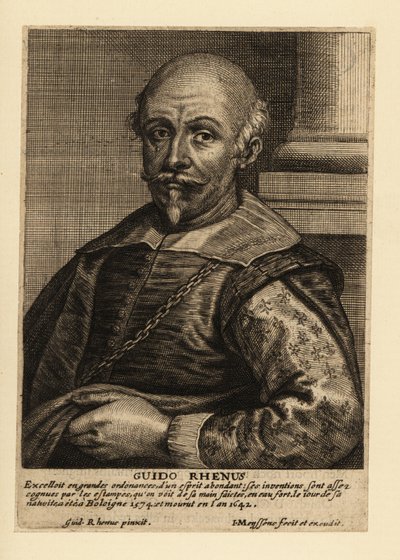 Retrato de Guido Reni, pintor italiano da escola bolonhesa do período barroco de Johannes Meyssens