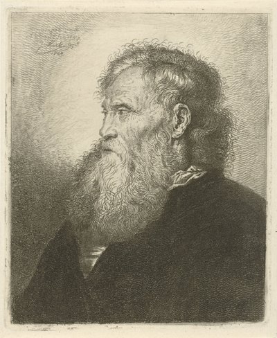 Retrato de um homem velho com barba de Johannes Mock