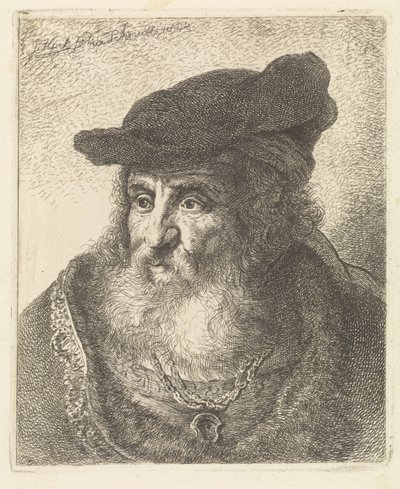 Retrato de um velho com boina de Johannes Mock
