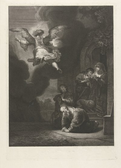 O anjo deixa Tobias e a sua família de Johannes Pieter de Frey