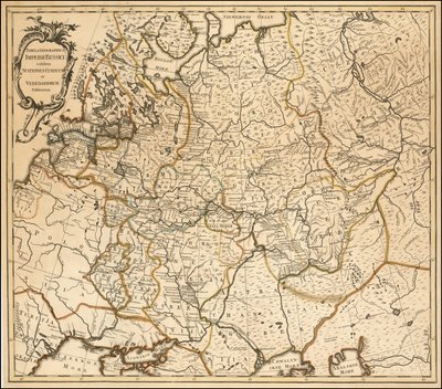 Mapa da Rússia de 1760 por Johannes Treskot de Johannes Treskot