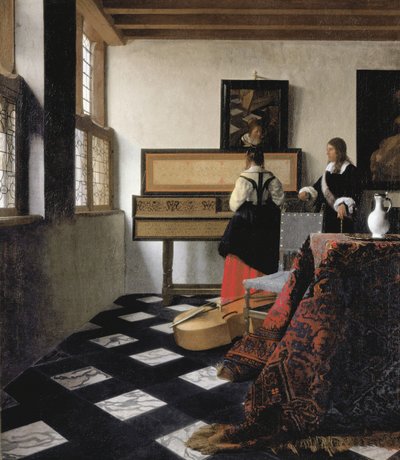 Senhora na Virginal com um Cavalheiro, "A Lição de Música de Johannes Vermeer