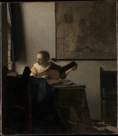 Junge Frau mit Laute de Johannes Vermeer