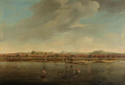 Vista do cantão na china, c. 1662-3 de Johannes Vinckeboons