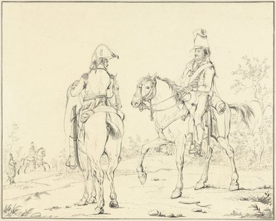 Dois cavaleiros franceses a cavalo de Johannes Vinkeles