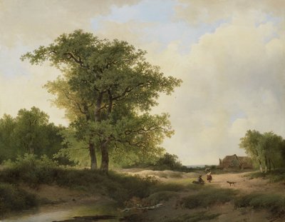 Paisagem com quinta, c.1840-1890 (óleo sobre painel) de Johannes Wernardus Bilders