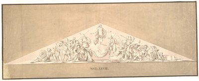 A Ressurreição de Cristo. Projecto de relevo perdido para (os arcos da 2ª fila) a Igreja de Mármore de Johannes Wiedewelt
