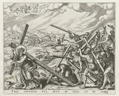 Faça-se a tua vontade assim na terra como no céu Dá-nos hoje o pão de que precisamos Perdoa-nos as nossas dívidas, assim como nós perdoamos a quem nos devia Não nos julgues Pai Nosso (título da série) de Johannes Wierix
