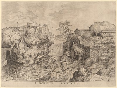 Prospecto Tyburtinus (Vista do Tibre) de Johannes and Lucas van Doetechum after Pieter Bruegel the Elder