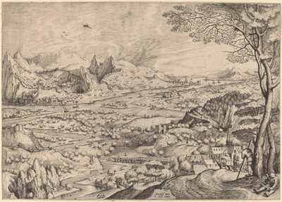 Preocupação com a agricultura (preocupações rústicas) de Johannes and Lucas van Doetechum after Pieter Bruegel the Elder