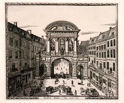 Temple Bar, Londres, c1700 de Johannes de Ram